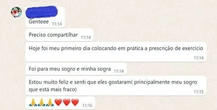 Print: primeiro dia aplicando a prescrição